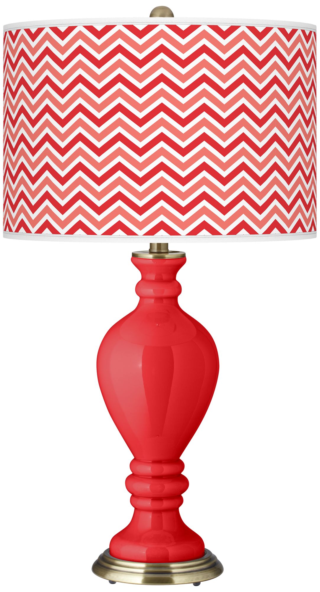 Poppy Red Narrow Zig Zag Civitia Table Lamp