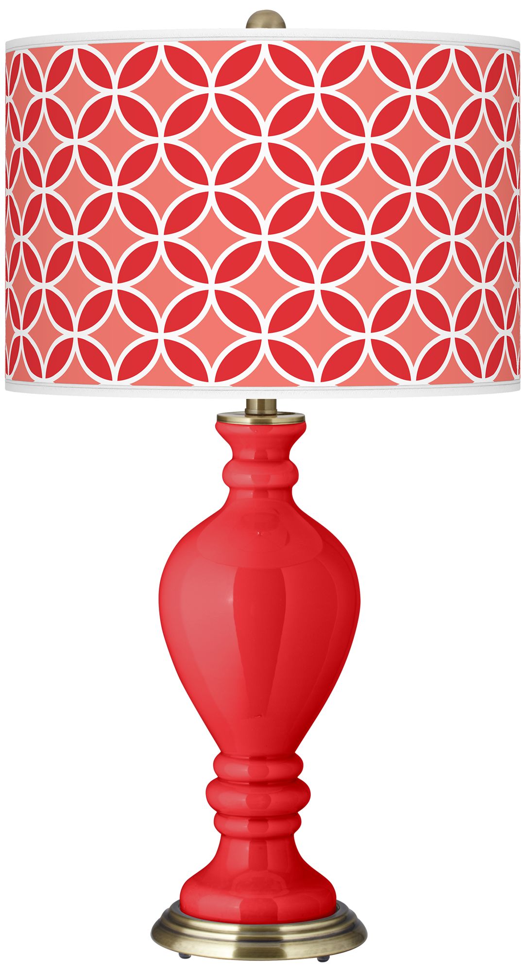 Poppy Red Circle Rings Civitia Table Lamp