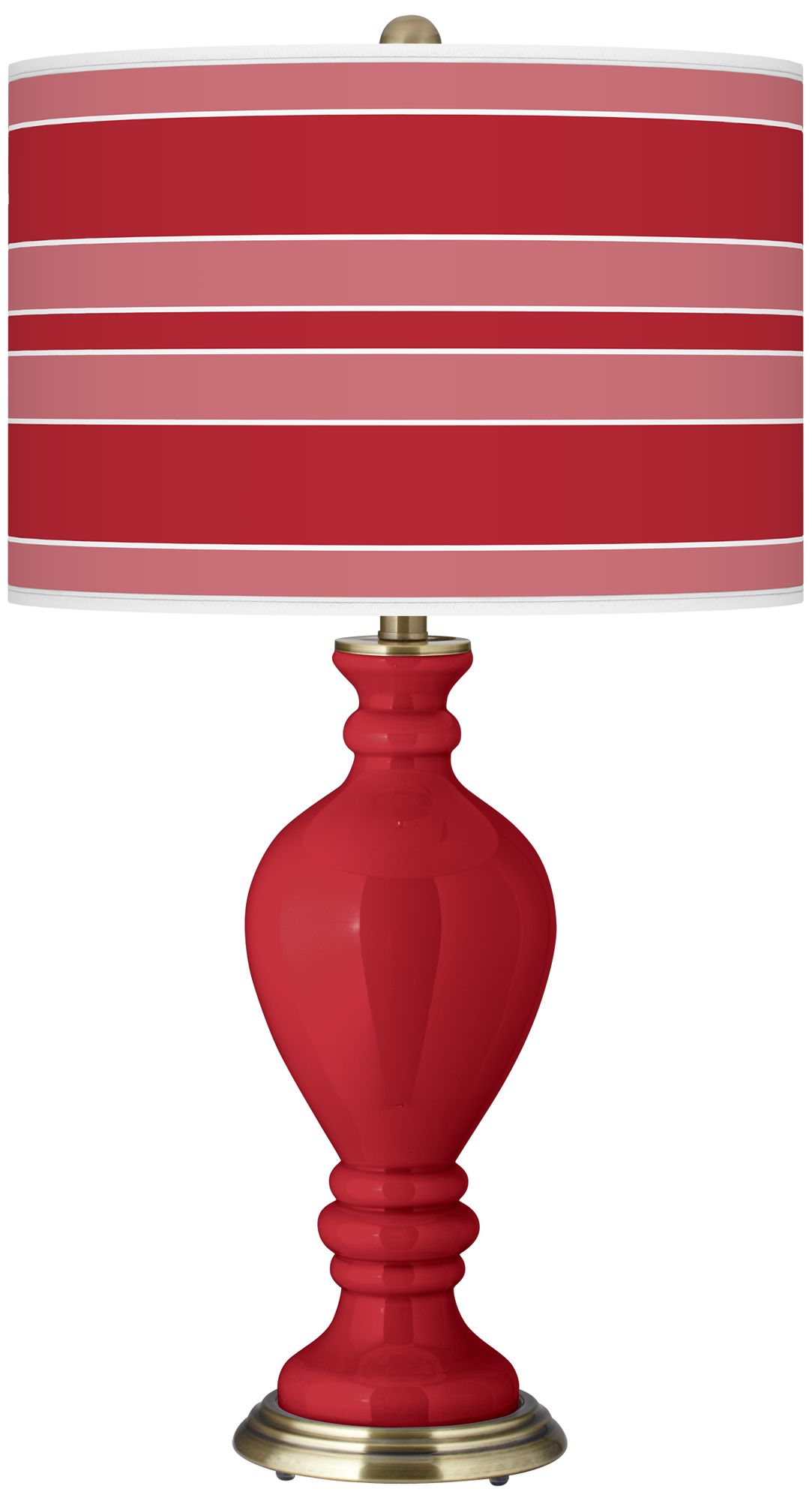 Ribbon Red Bold Stripe Civitia Table Lamp