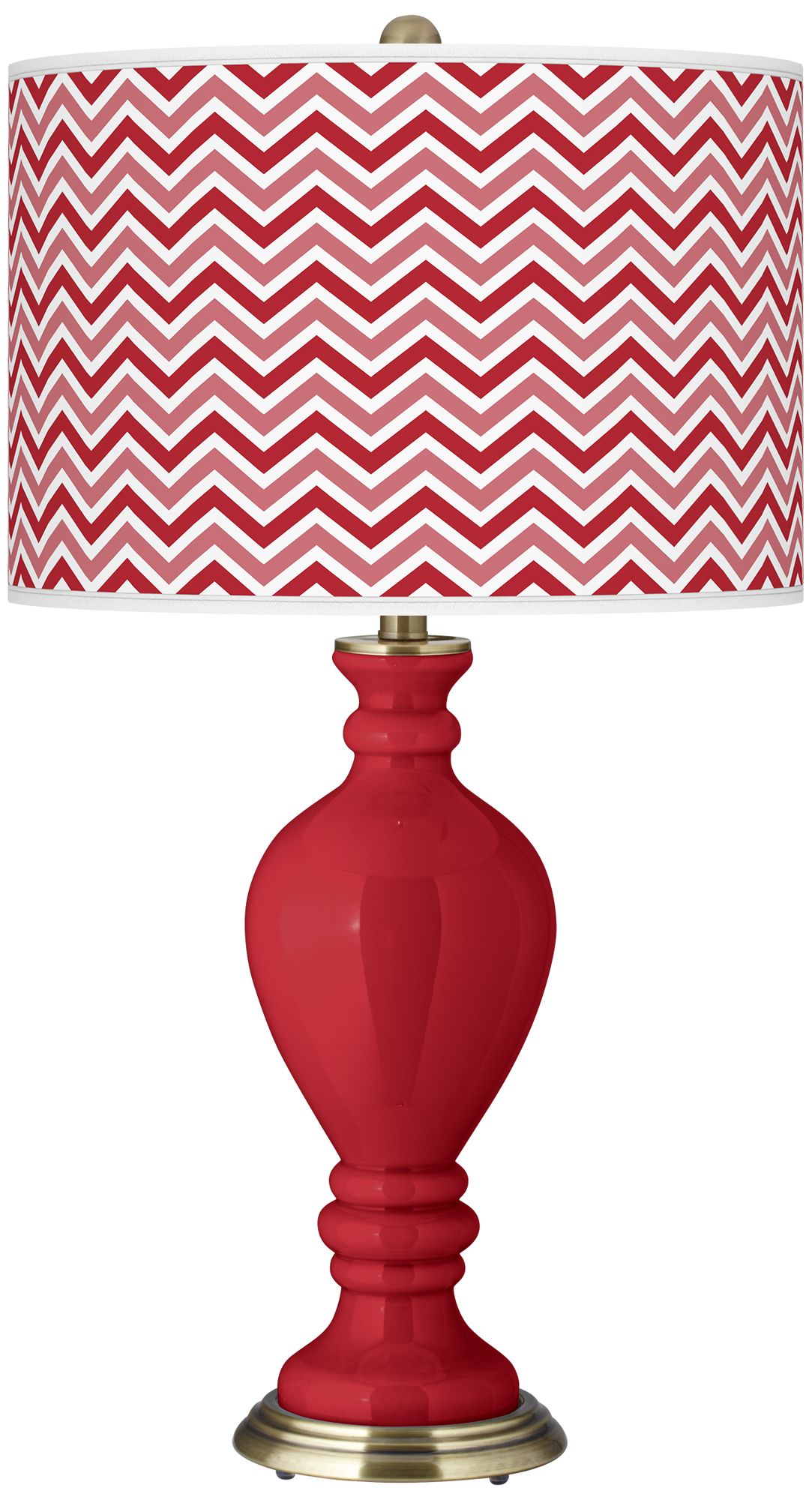 Ribbon Red Narrow Zig Zag Civitia Table Lamp