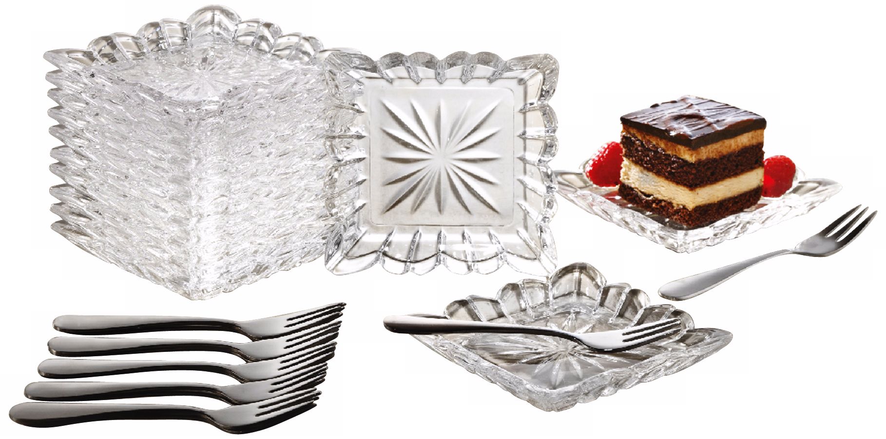 Alexandria Collection 25-Piece Crystal Taster Plate Set