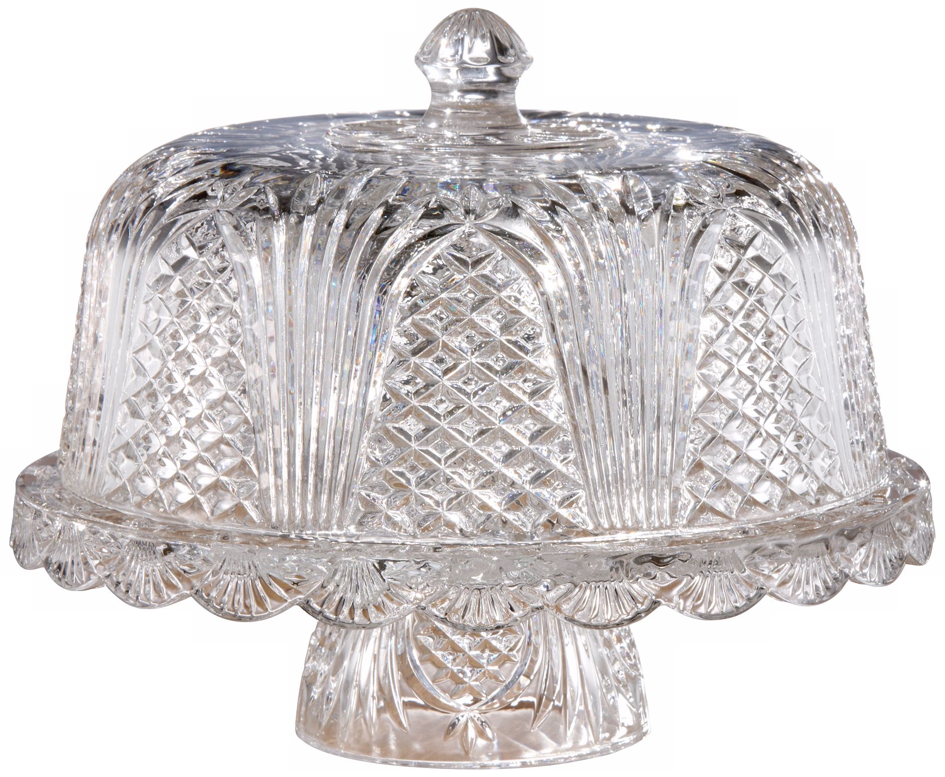 Wellington Collection Crystal Cake Plate with Dome