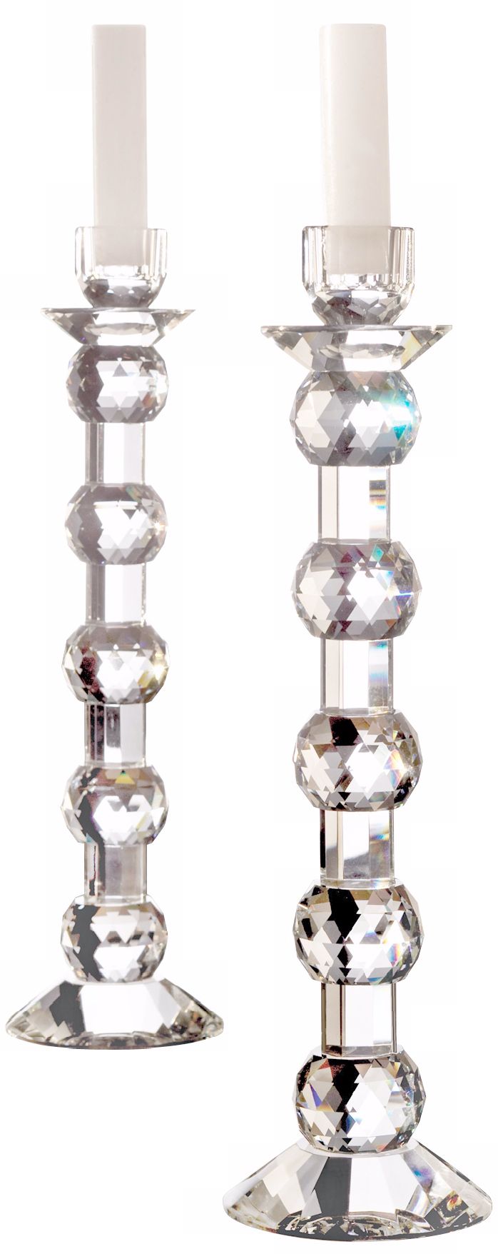Set of 2 Zermat Ball Crystal Candle Holders