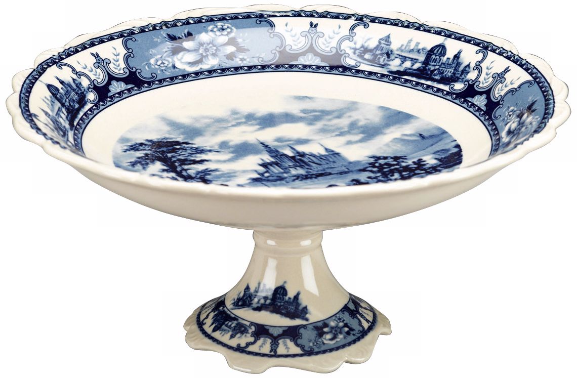 Blue Porcelain Compote Dish