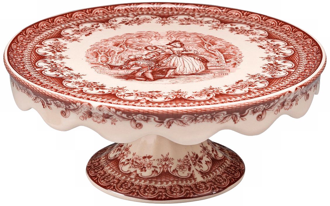 Red Porcelain Cake Stand