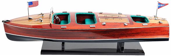 Chris Craft Triple Cockpit Painted Mahogany Boat Model