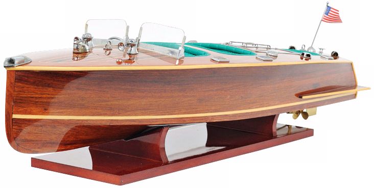 Chris Craft Triple Cockpit Mahogany Boat Model