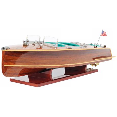  Craft Triple Cockpit Mahogany Boat Model - #Y6425  LampsPlus.com