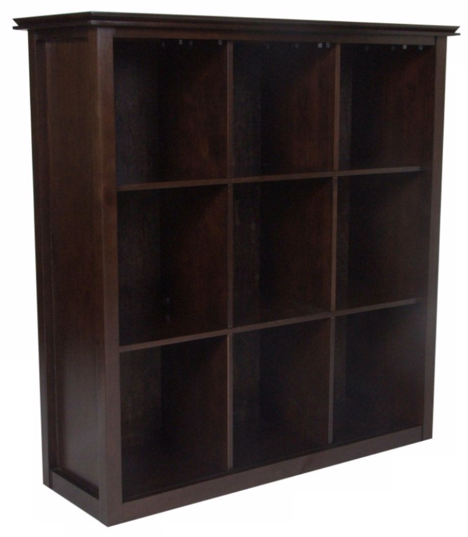 Artisan Brown Auburn Pine Wood 9-Cube Storage Bookcase