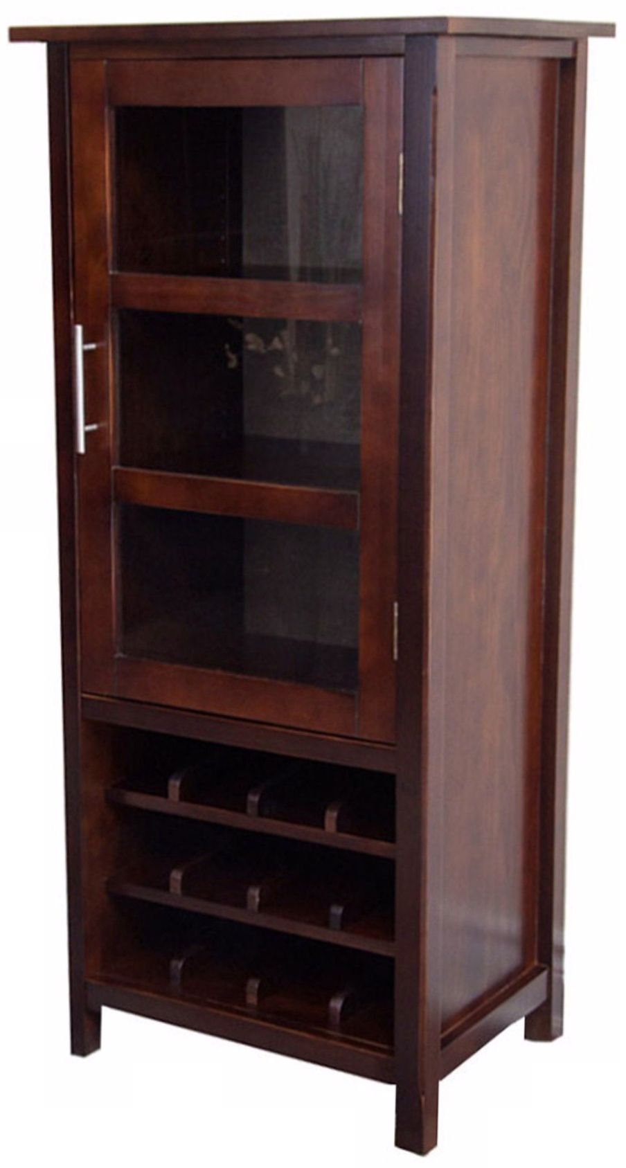 Avalon Dark Tobacco Brown Wood Storage Wine Rack