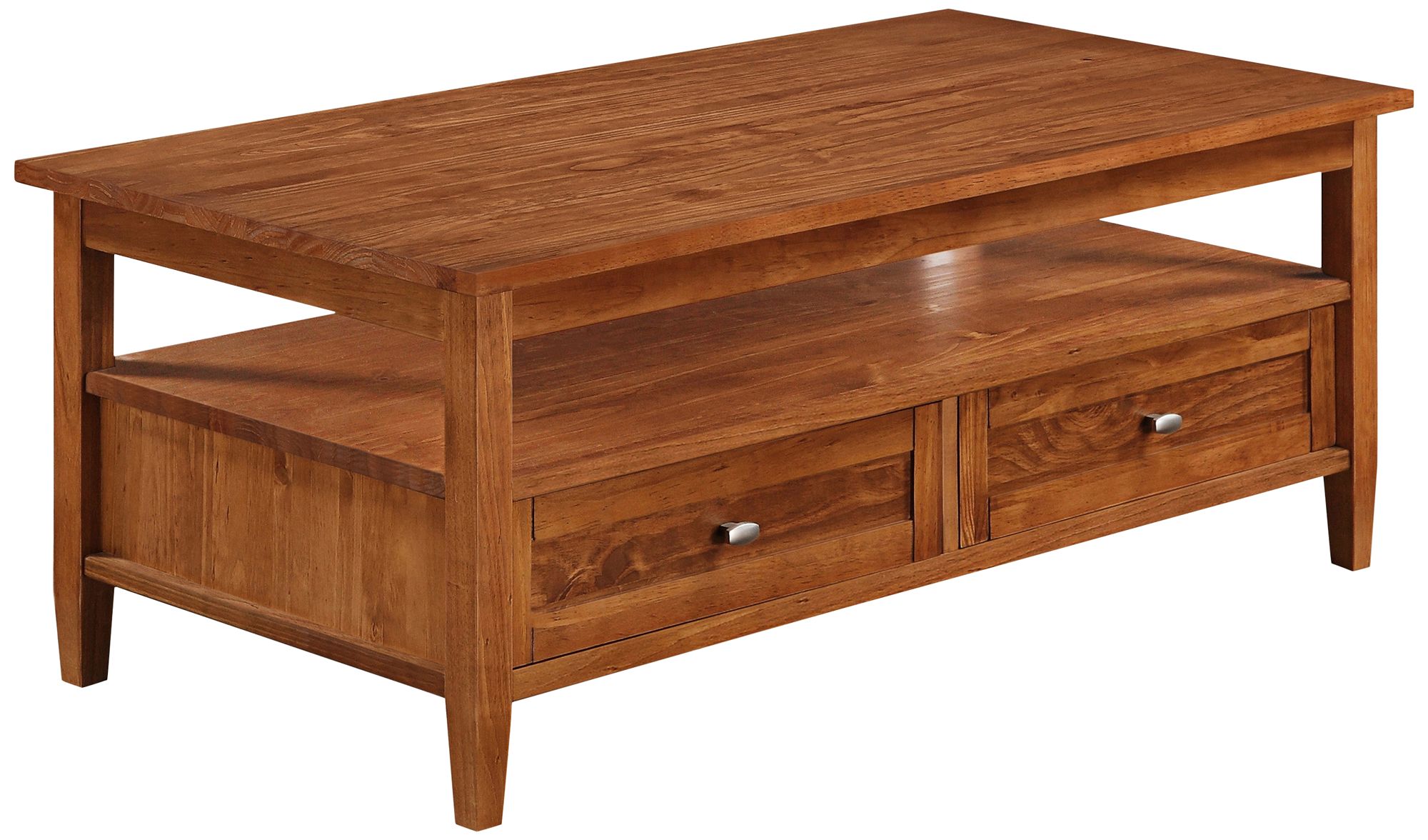 Warm Shaker Honey Brown Wood Coffee Table