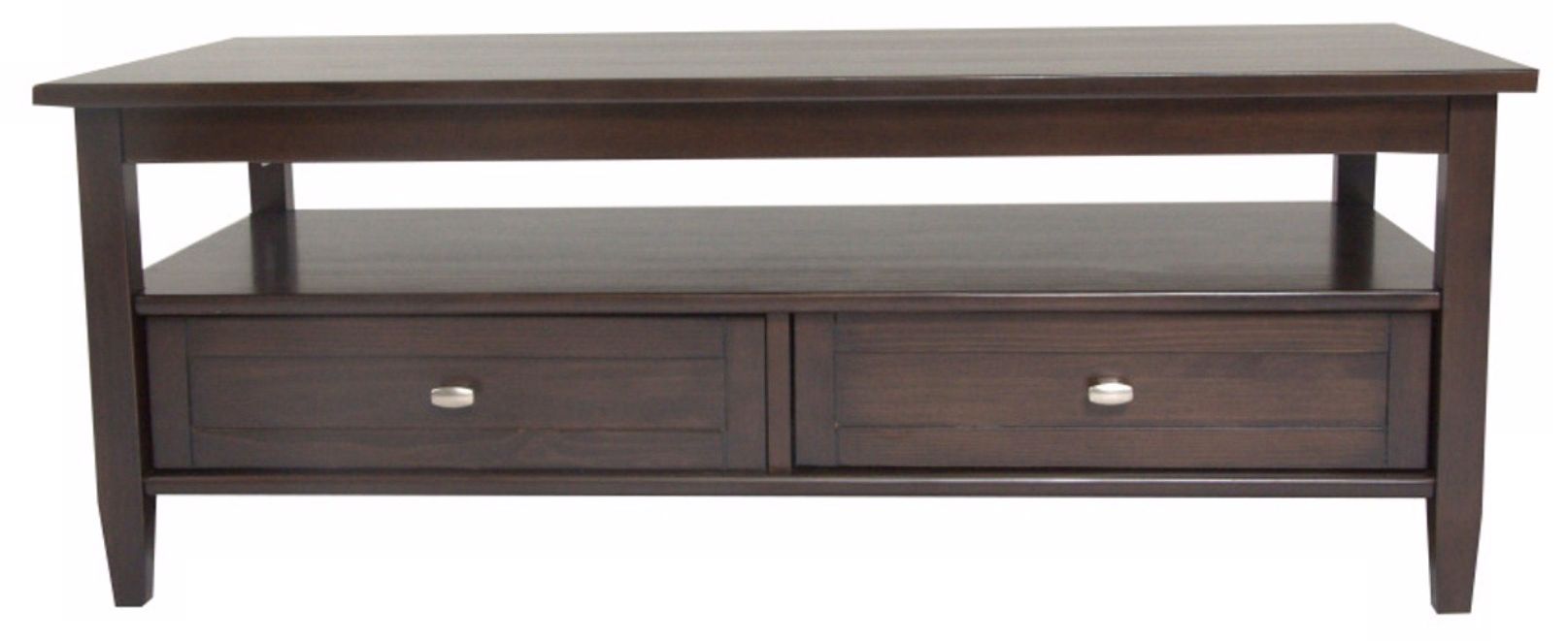 Warm Shaker Coffee Brown Wood Coffee Table
