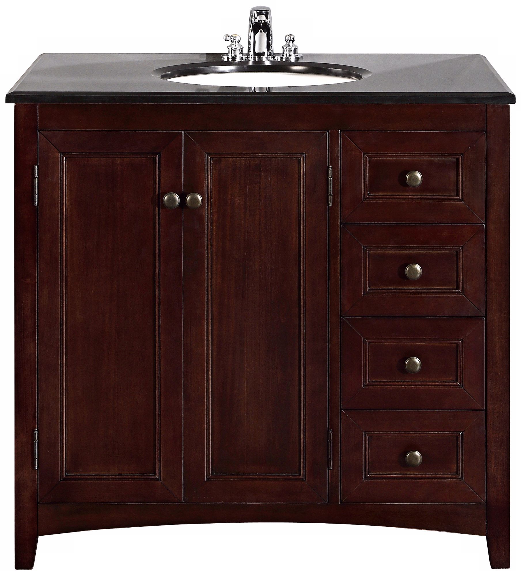 Yorkville 36" Wide Dark Brown Single Sink Vanity