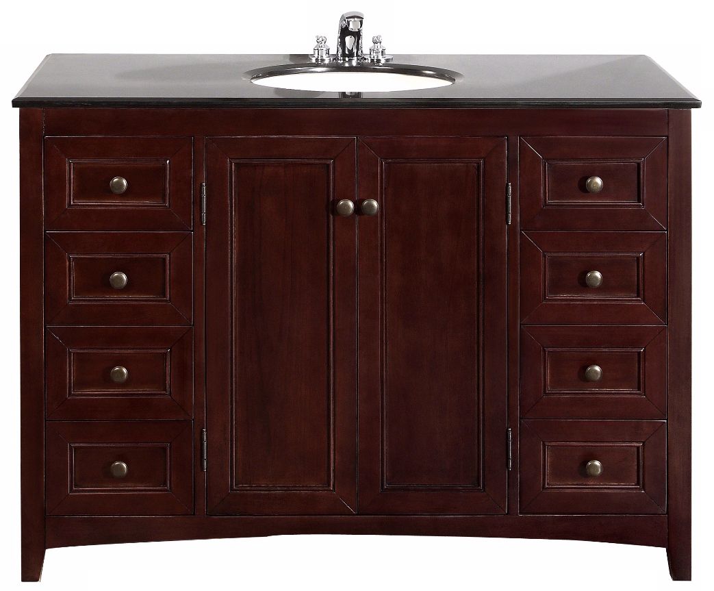 Yorkville 48" Wide Dark Brown Single Sink Vanity