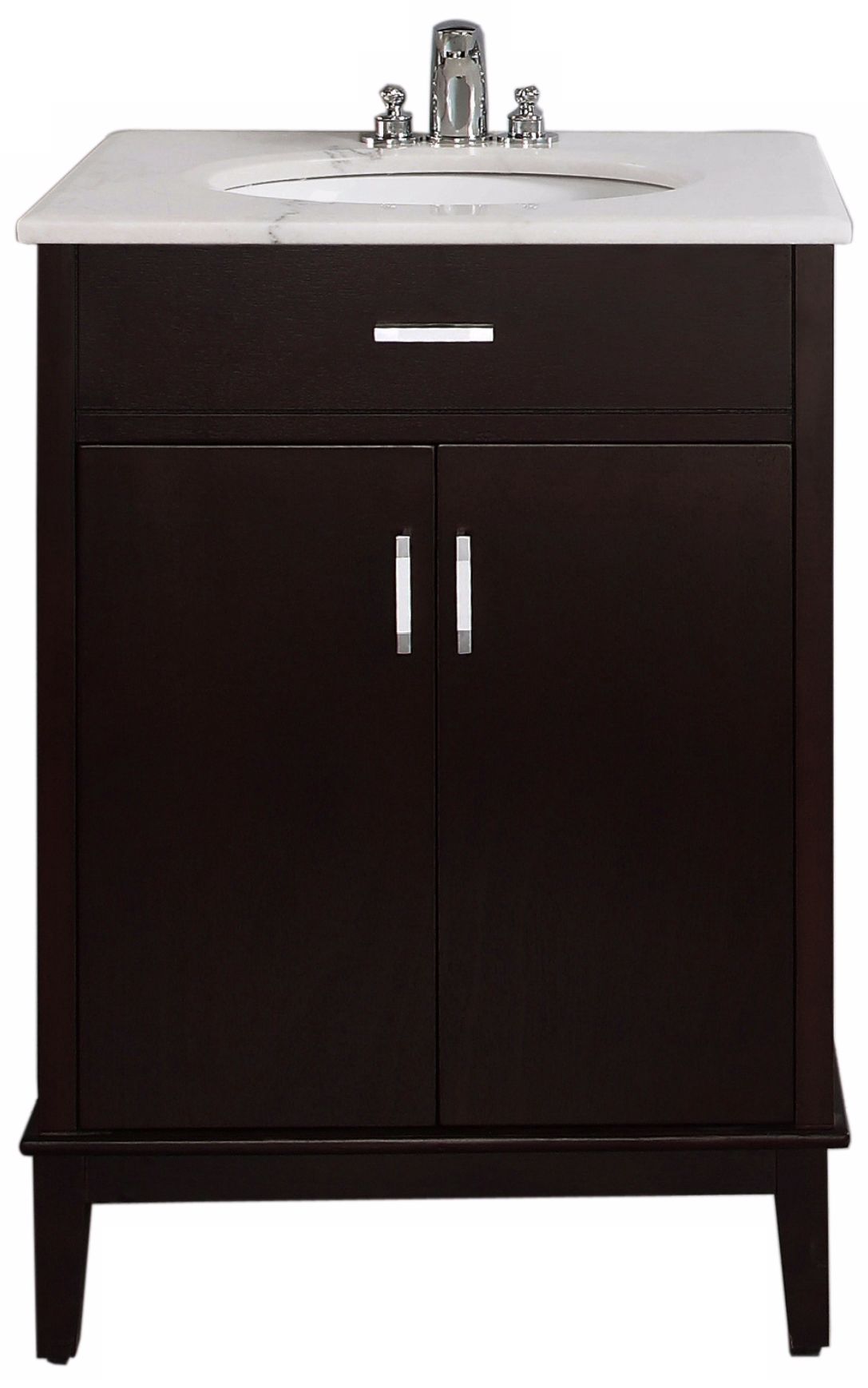 Urban Loft 24" Wide Espresso Brown Single Sink Vanity