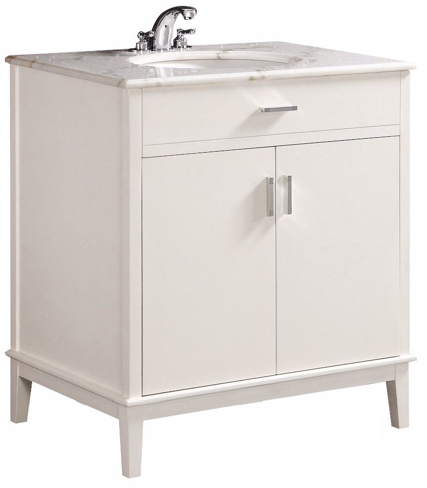 Urban Loft 30" Wide White Single Sink Vanity
