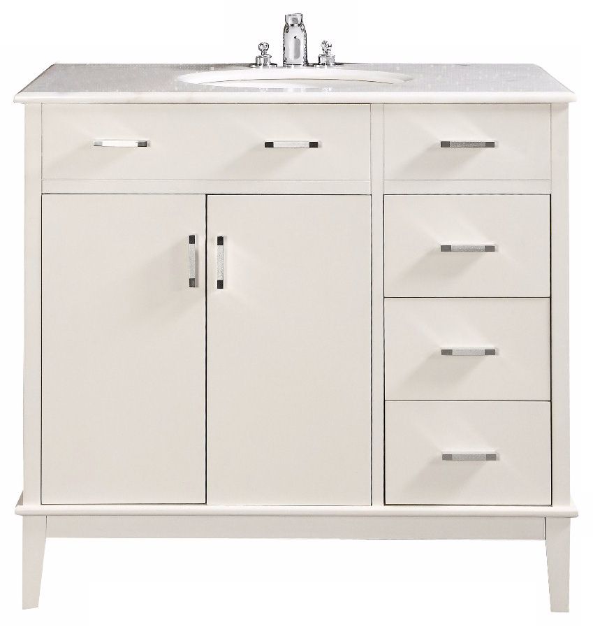 Urban Loft 36" Wide White Single Sink Vanity