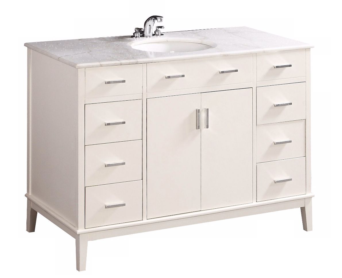 Urban Loft 48" Wide White Single Sink Vanity