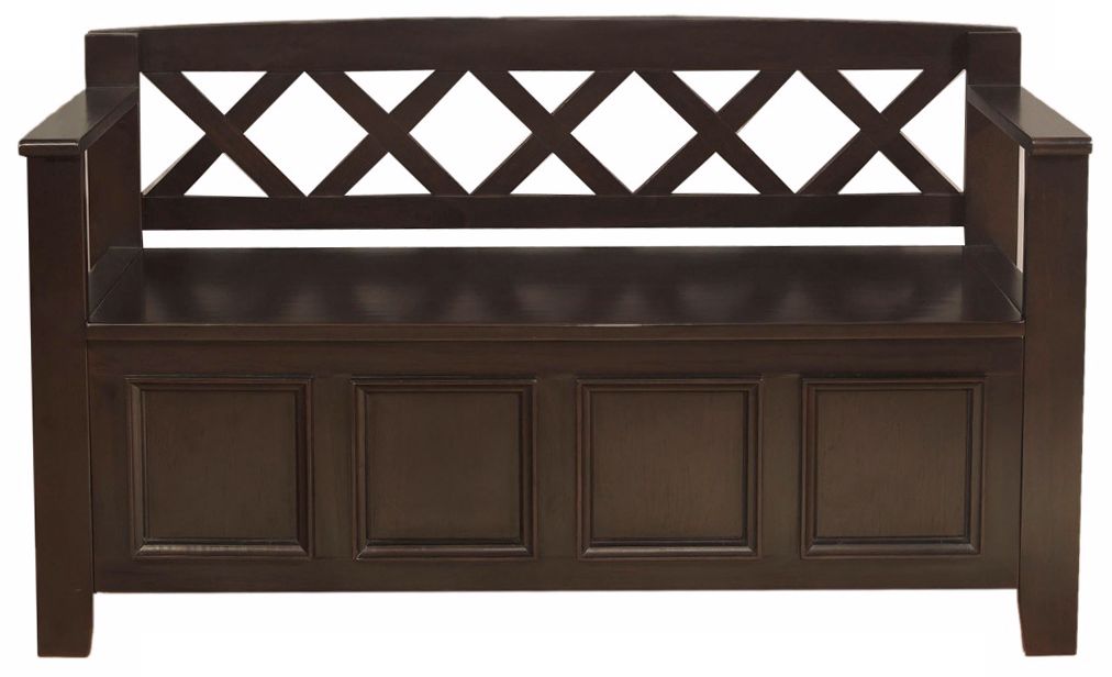 Amherst Dark Brown Entryway Bench