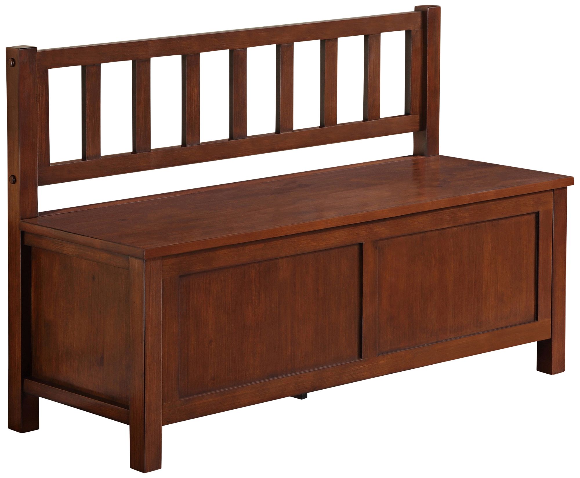 Artisan Medium Brown Auburn Pine Wood Entryway Bench
