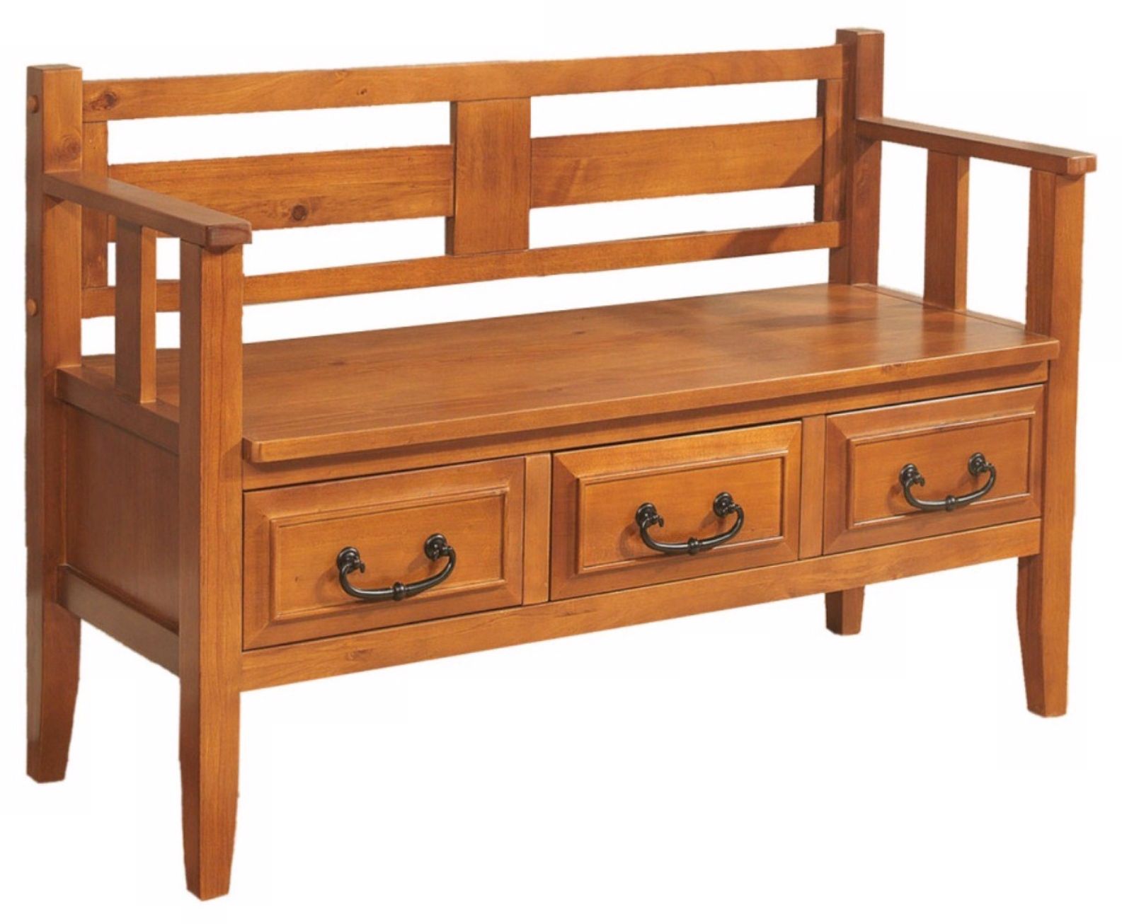 Country Home Rustic Light Brown Entryway Bench