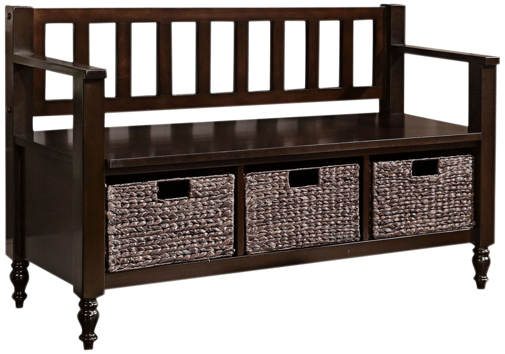 Dakota Dark Exeter Brown Wood Entryway Bench