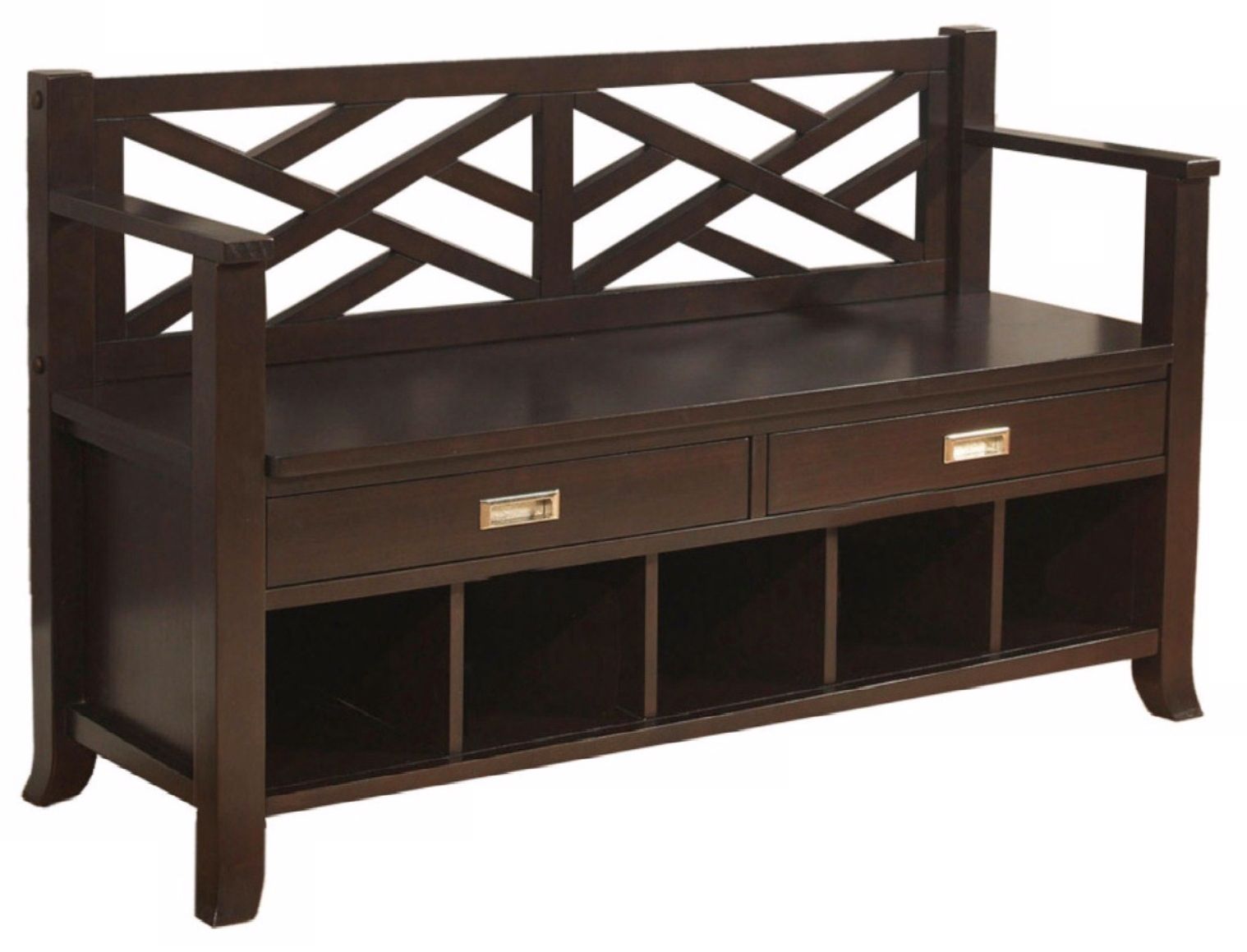 Sea Mills Espresso Brown Wood Entryway Bench