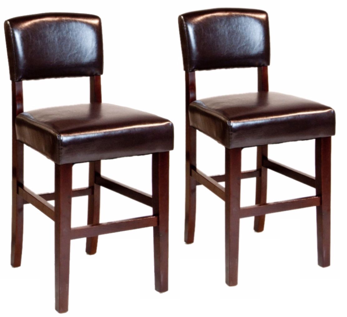 Set of 2 Avalon 24" High Faux Leather Counter Stools