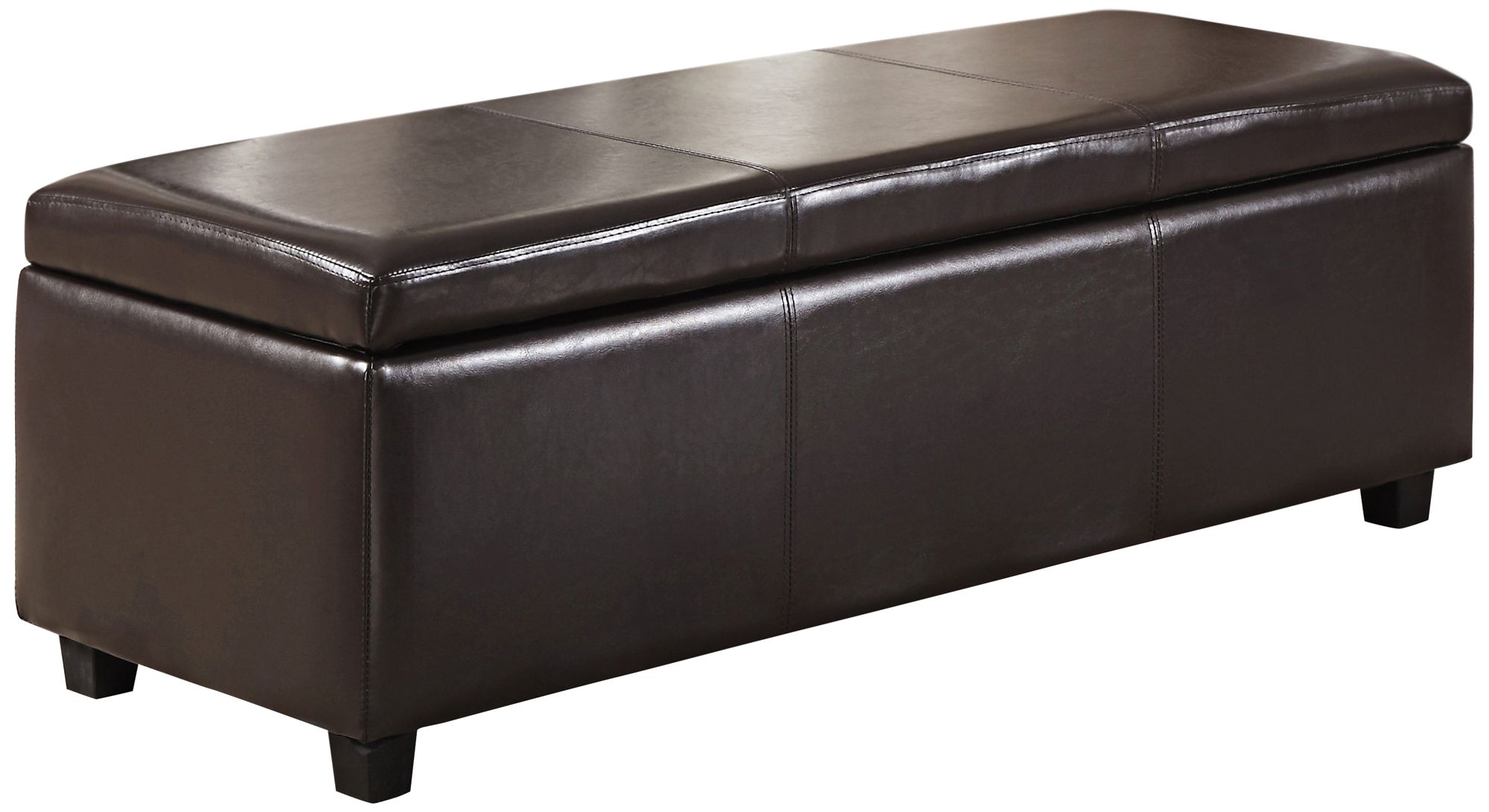 Avalon Large Rectangular Faux Leather Storage Ottoman