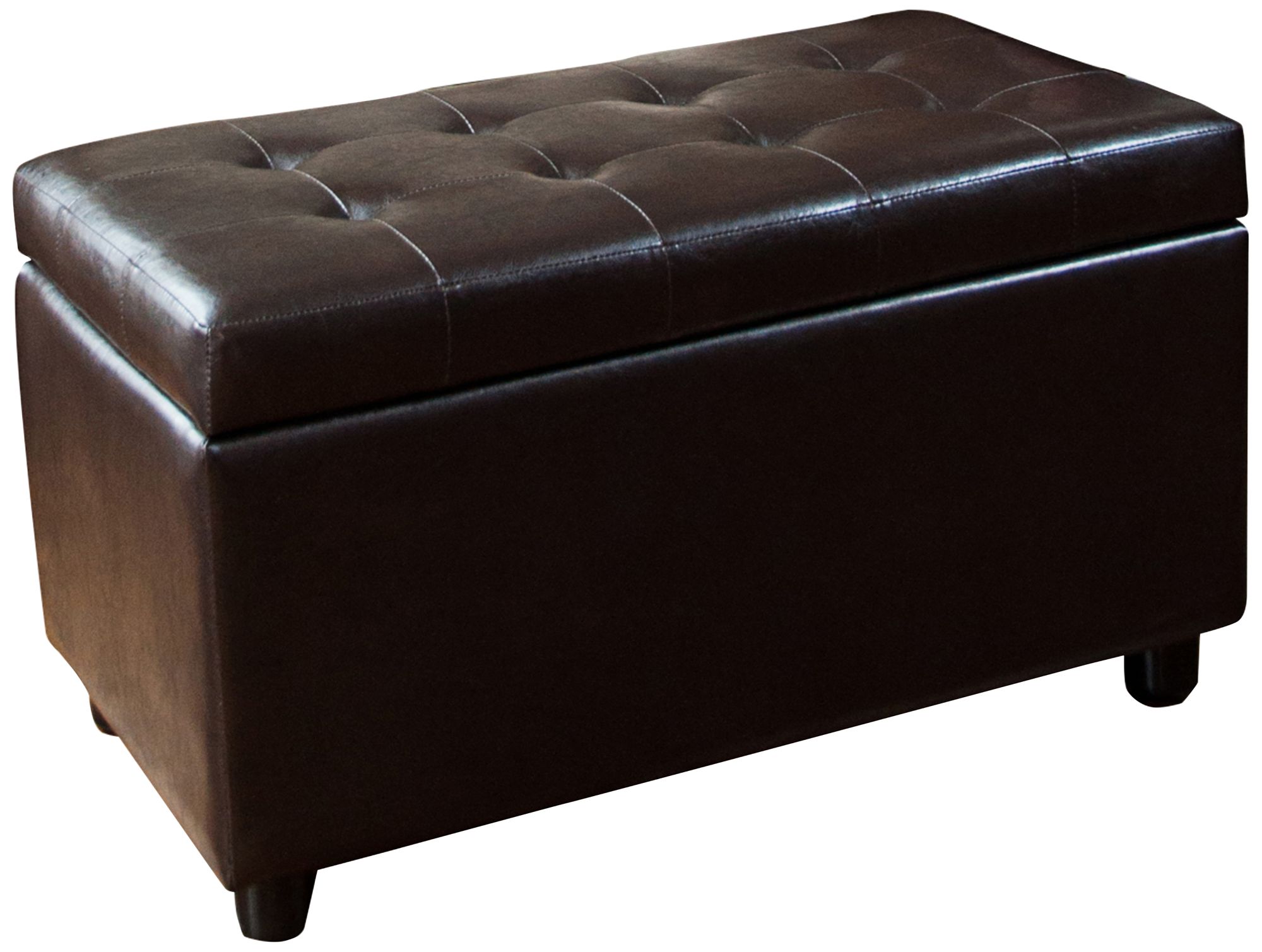 Cosmopolitan Rectangular Faux Leather Storage Ottoman