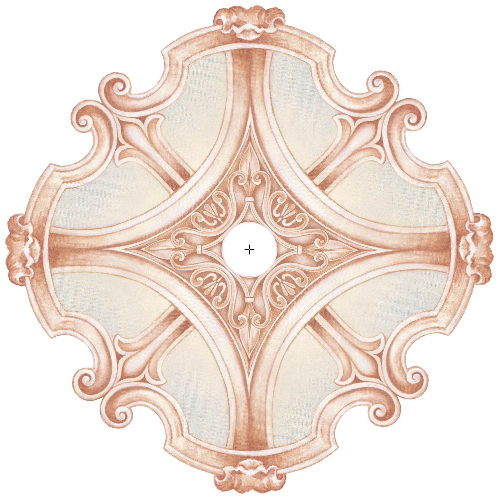 Nouveau Giclee 36" Wide Repositionable Ceiling Medallion