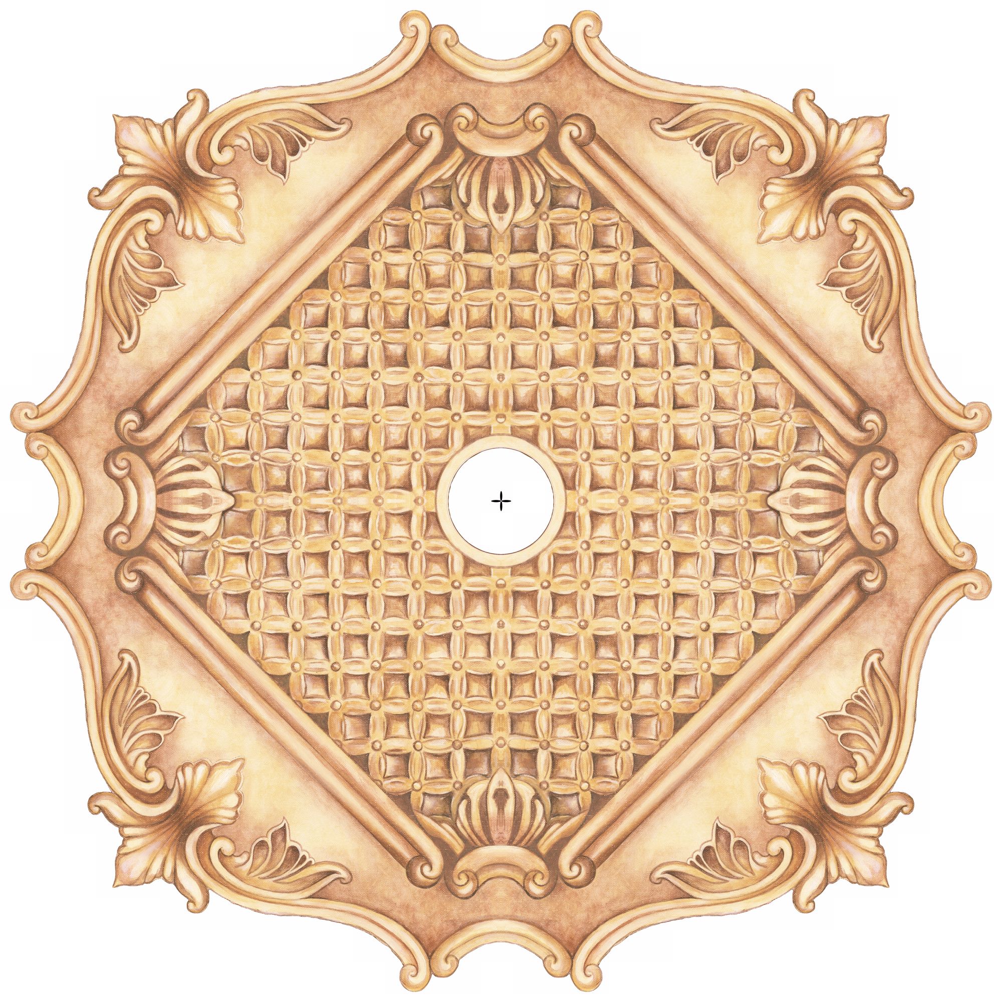 Essex Square 36" Wide Repositionable Ceiling Medallion