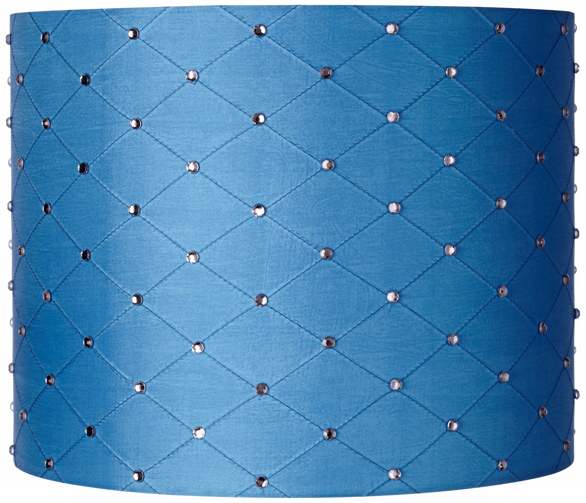 Turquoise Rhinestone Drum Lamp Shade 14x14x11 (Spider)