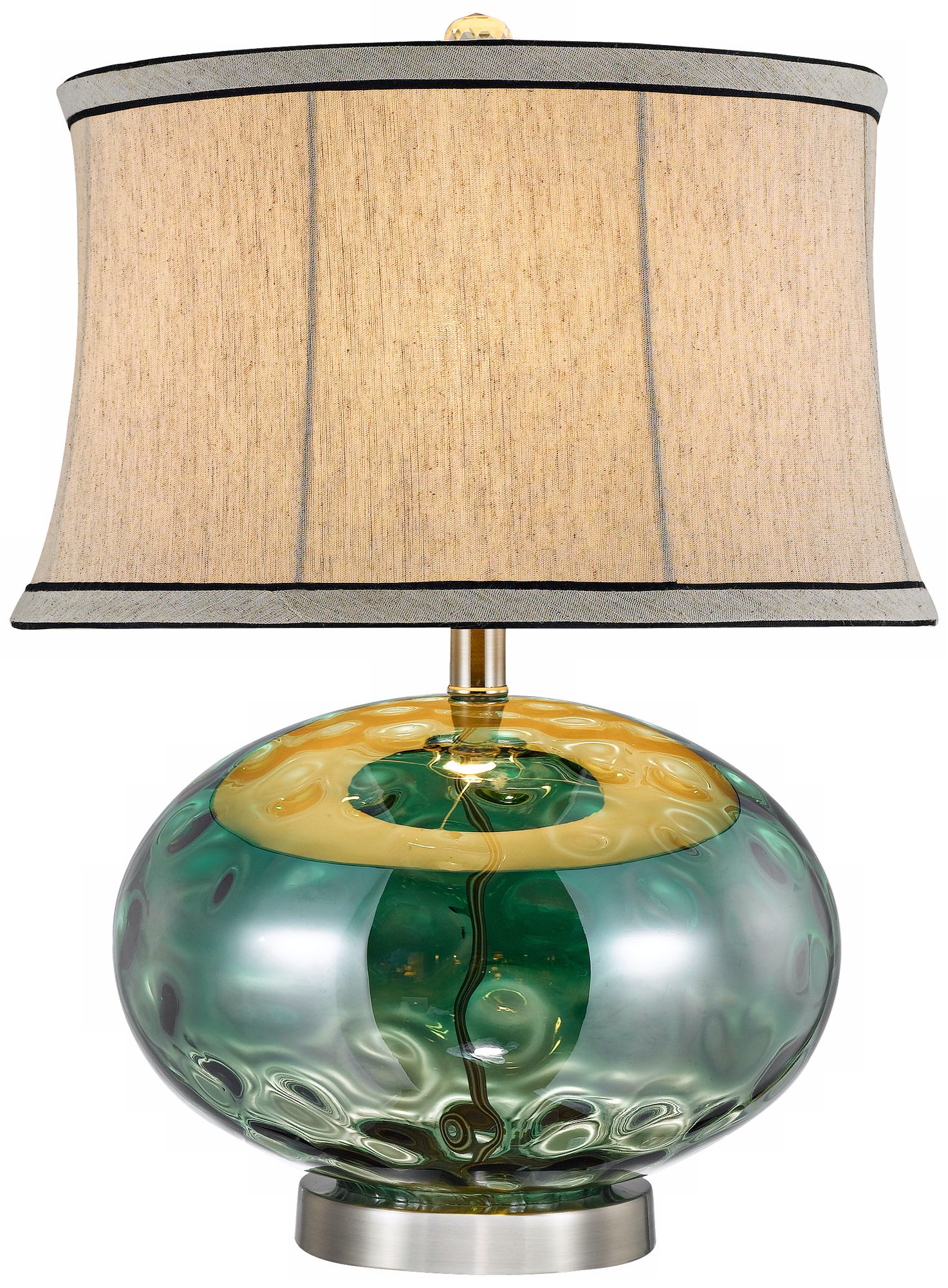 Fiona Stone Pattern Green Glass Table Lamp