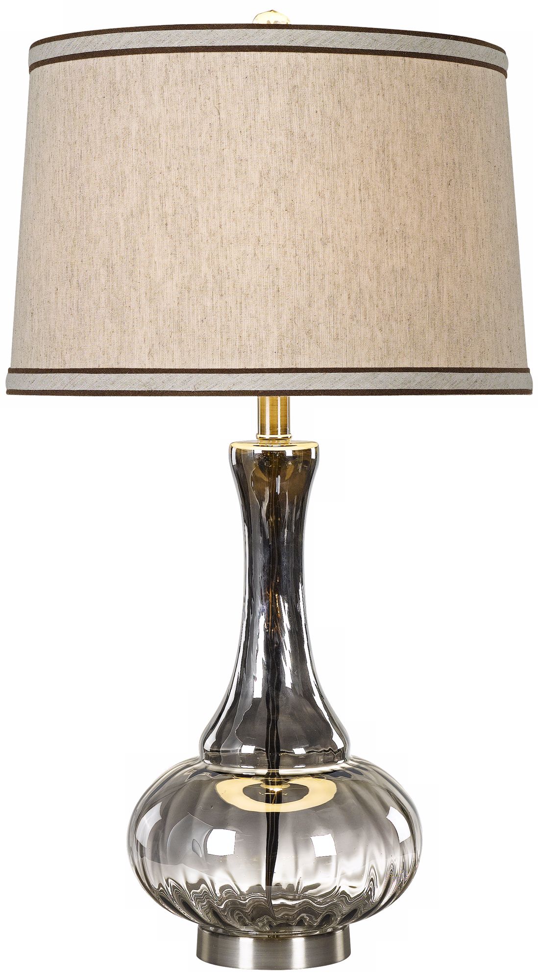Jasmine Twisted Pattern Gray Glass Table Lamp