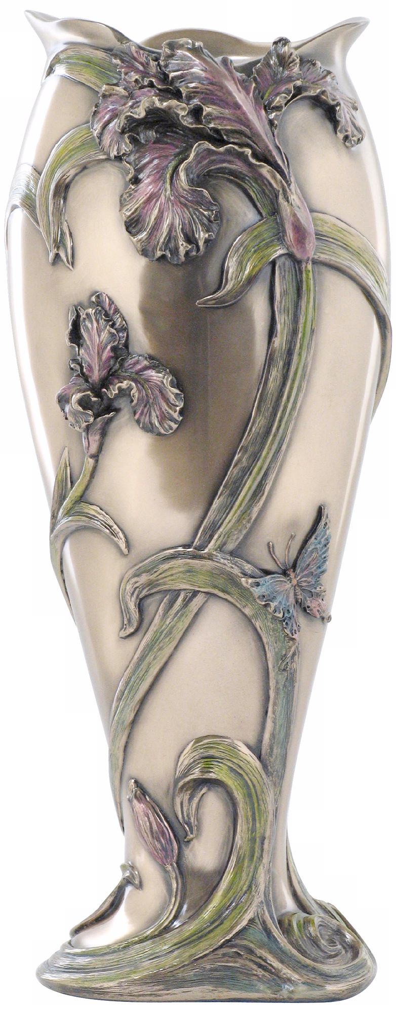 Iris Cast Bronze Vase