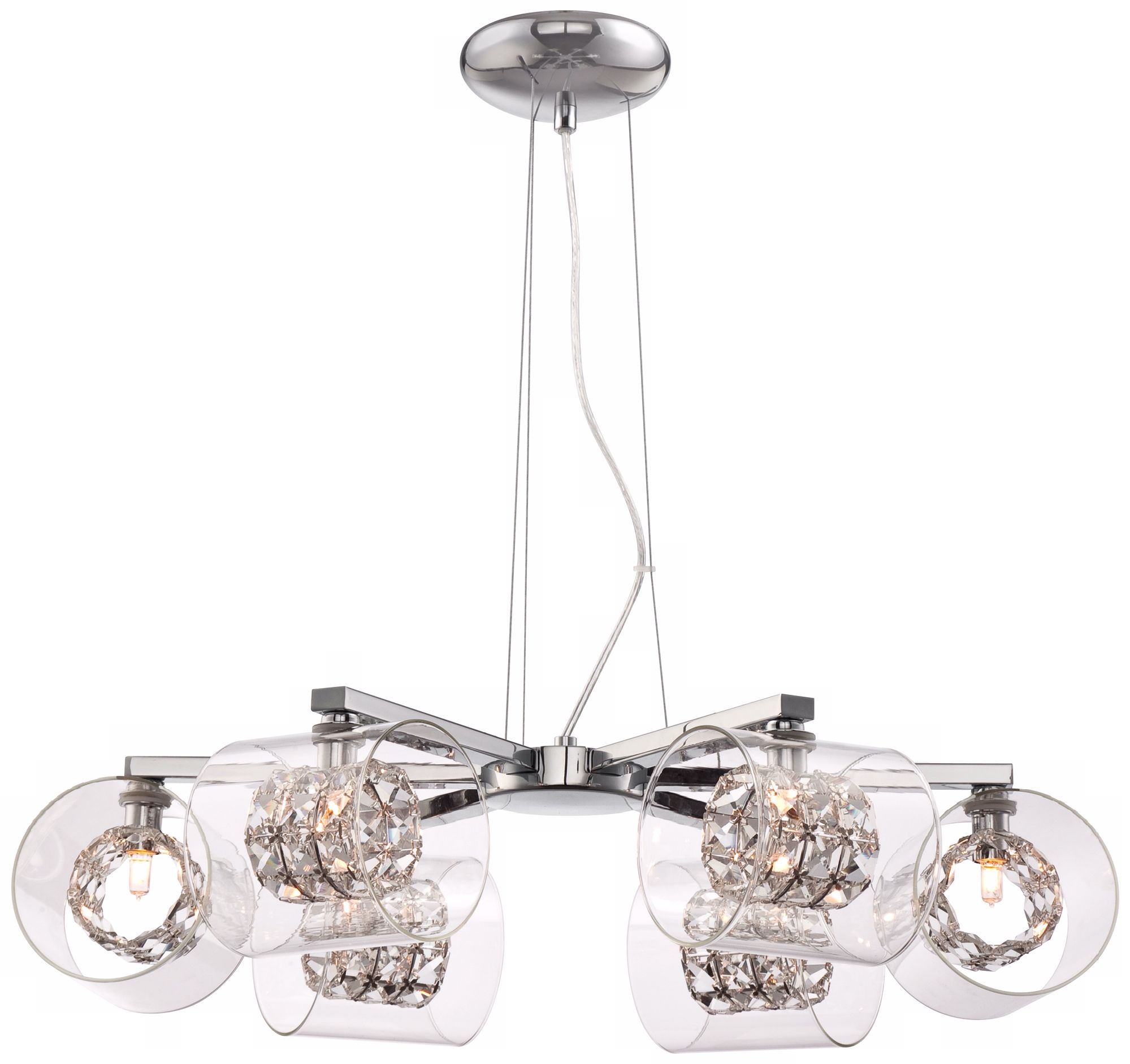 Possini Euro Crystal Cube 25" Wide Chrome Chandelier
