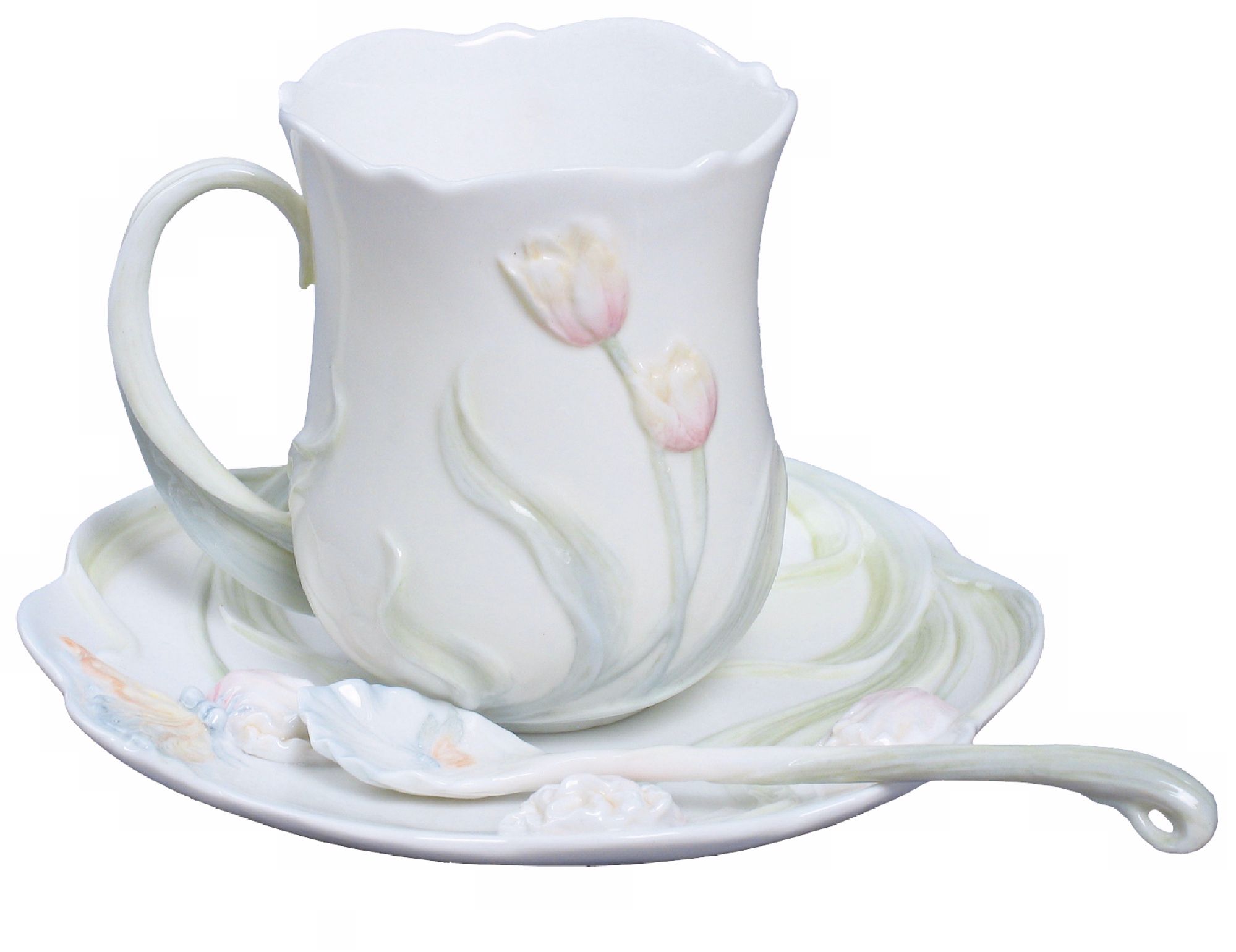Tulip 3-Piece Porcelain Coffee Cup Set