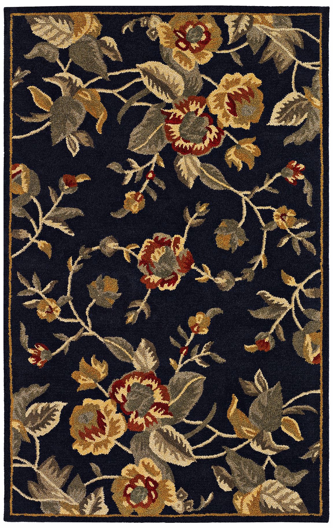 Botanique 1309 Bailey Black Floral Area Rug