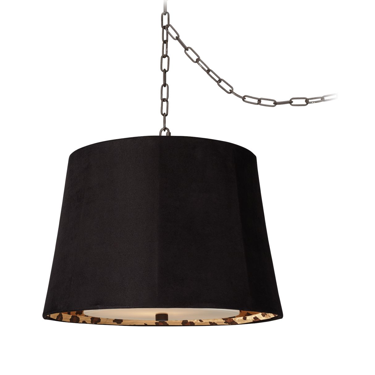 Dyer Bronze 16" Wide Black Faux Suede Swag Chandelier