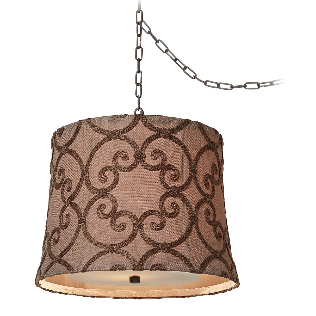 Dyer Bronze 16" Wide Leiden Taupe Swag Chandelier