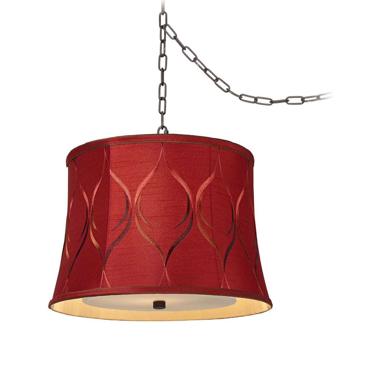 Dyer Bronze 15" Wide Leiden Red Swag Chandelier