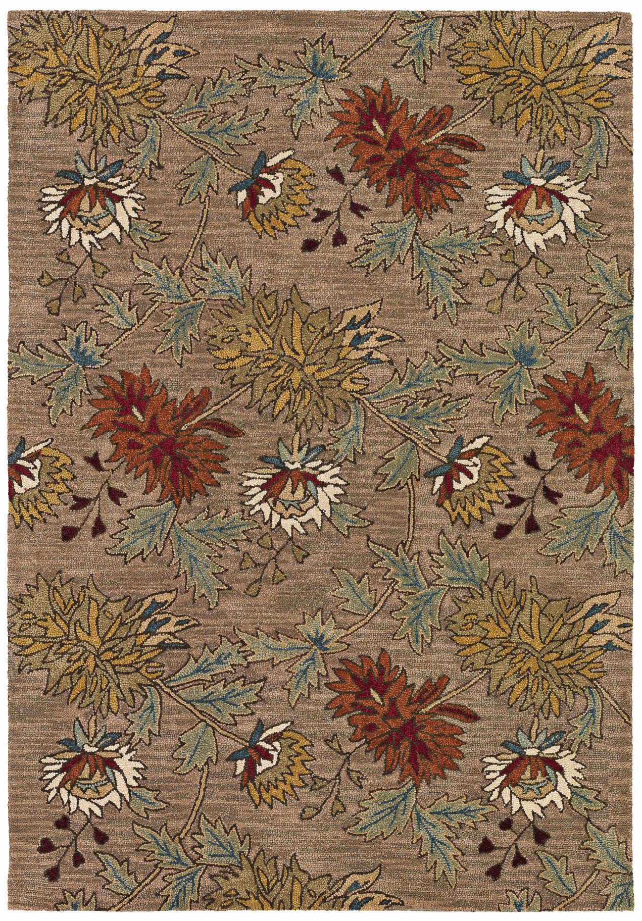 Botanique 140104 Chloe Khaki Floral Area Rug