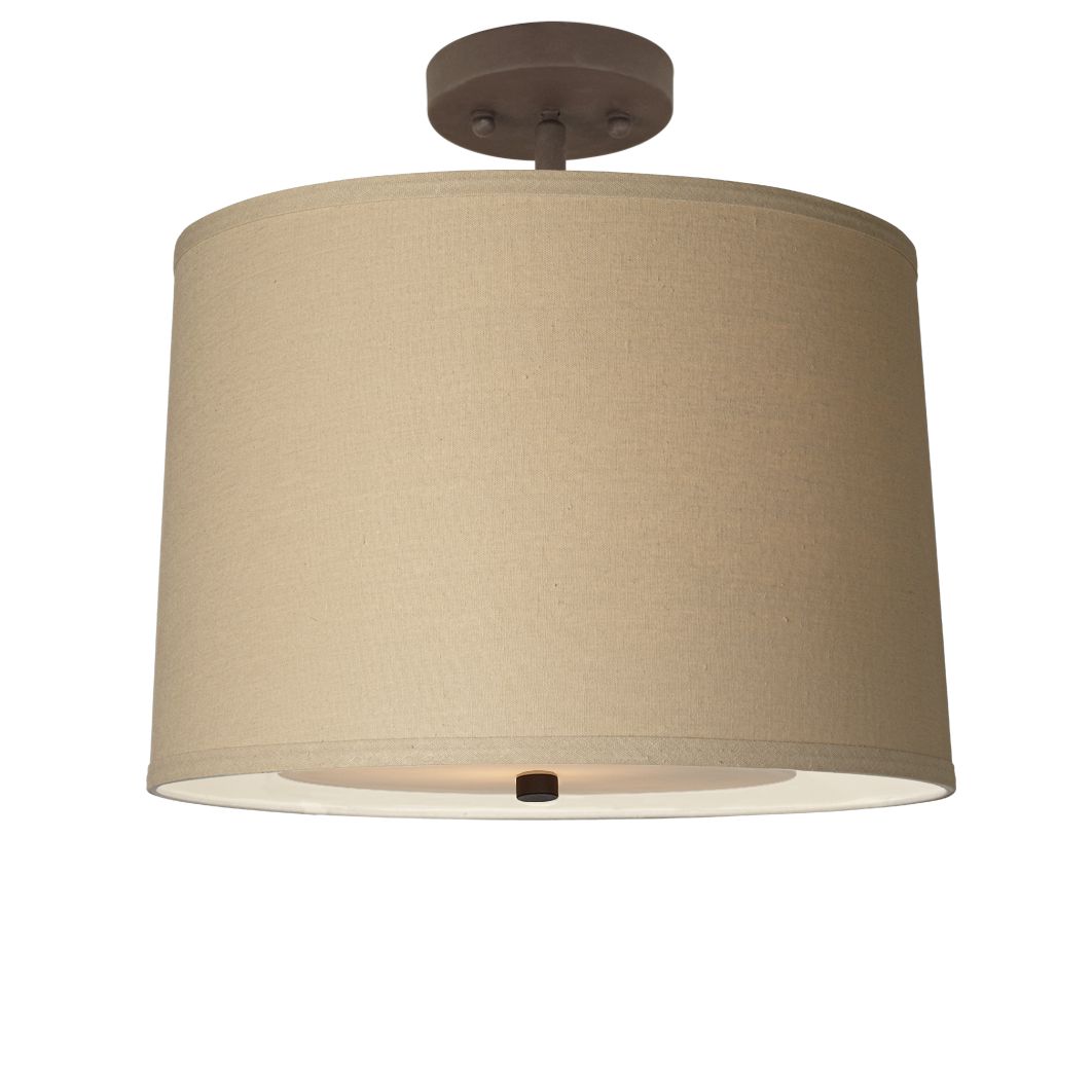 Fog Linen 16" Wide Bronze Semi-Flushmount Ceiling Light