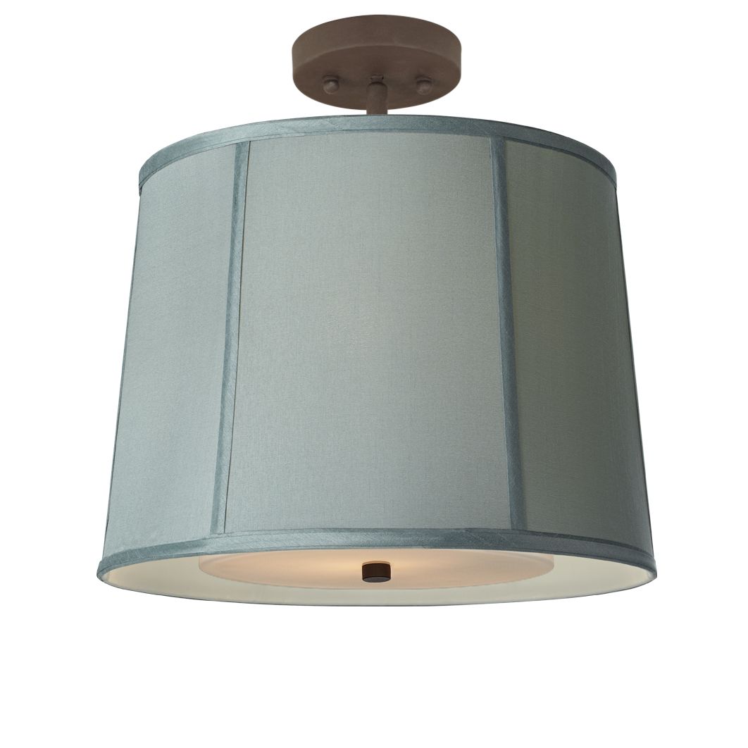 Spa Blue 16" Wide Bronze Ceiling Light