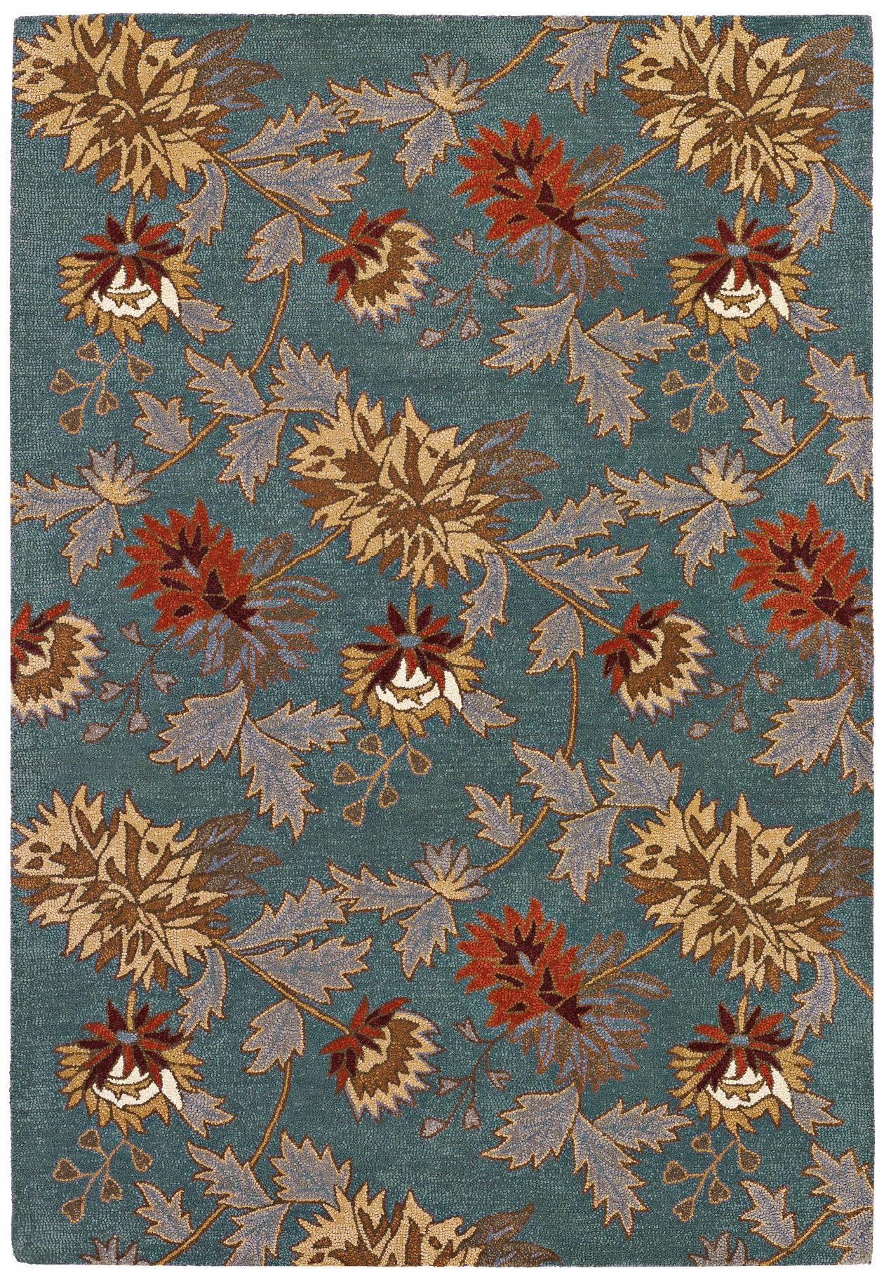 Botanique 140105 Chloe Teal Floral Area Rug