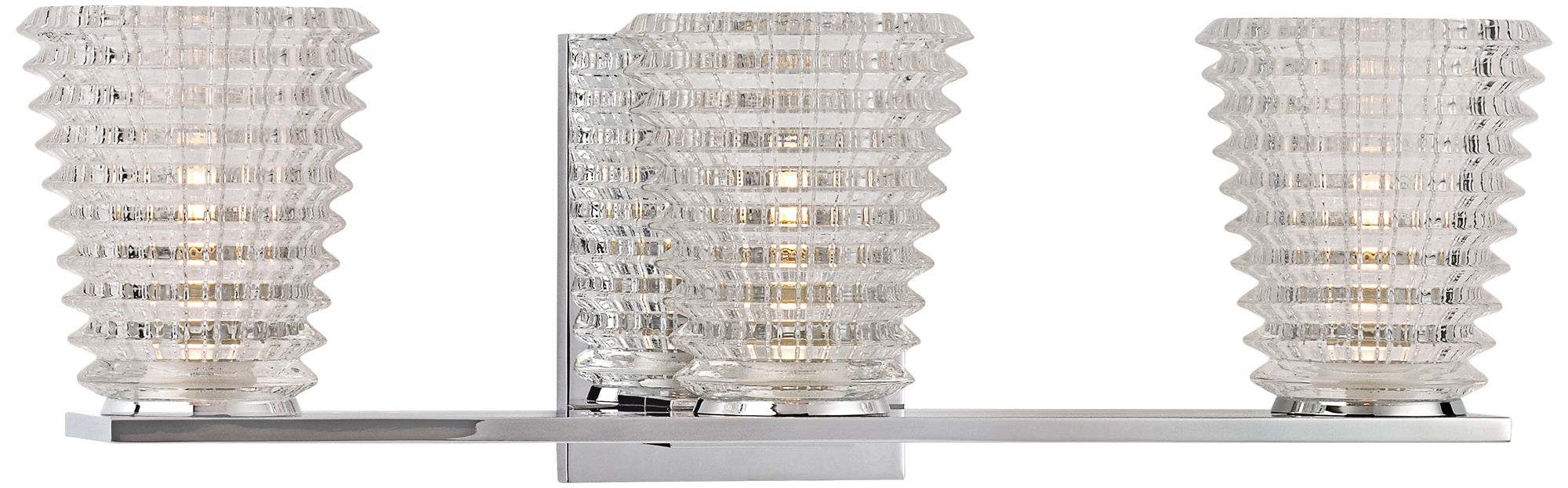 Conway 19" Wide 3-Light Polished Chrome Bath Bar