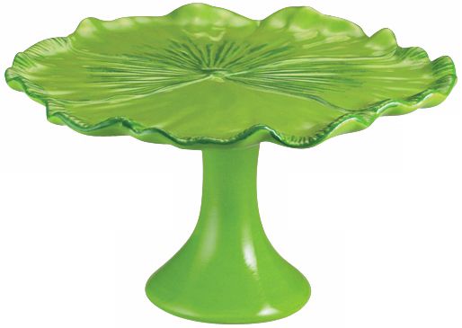 Large Pansy Leaf Earthenware Cake Plate