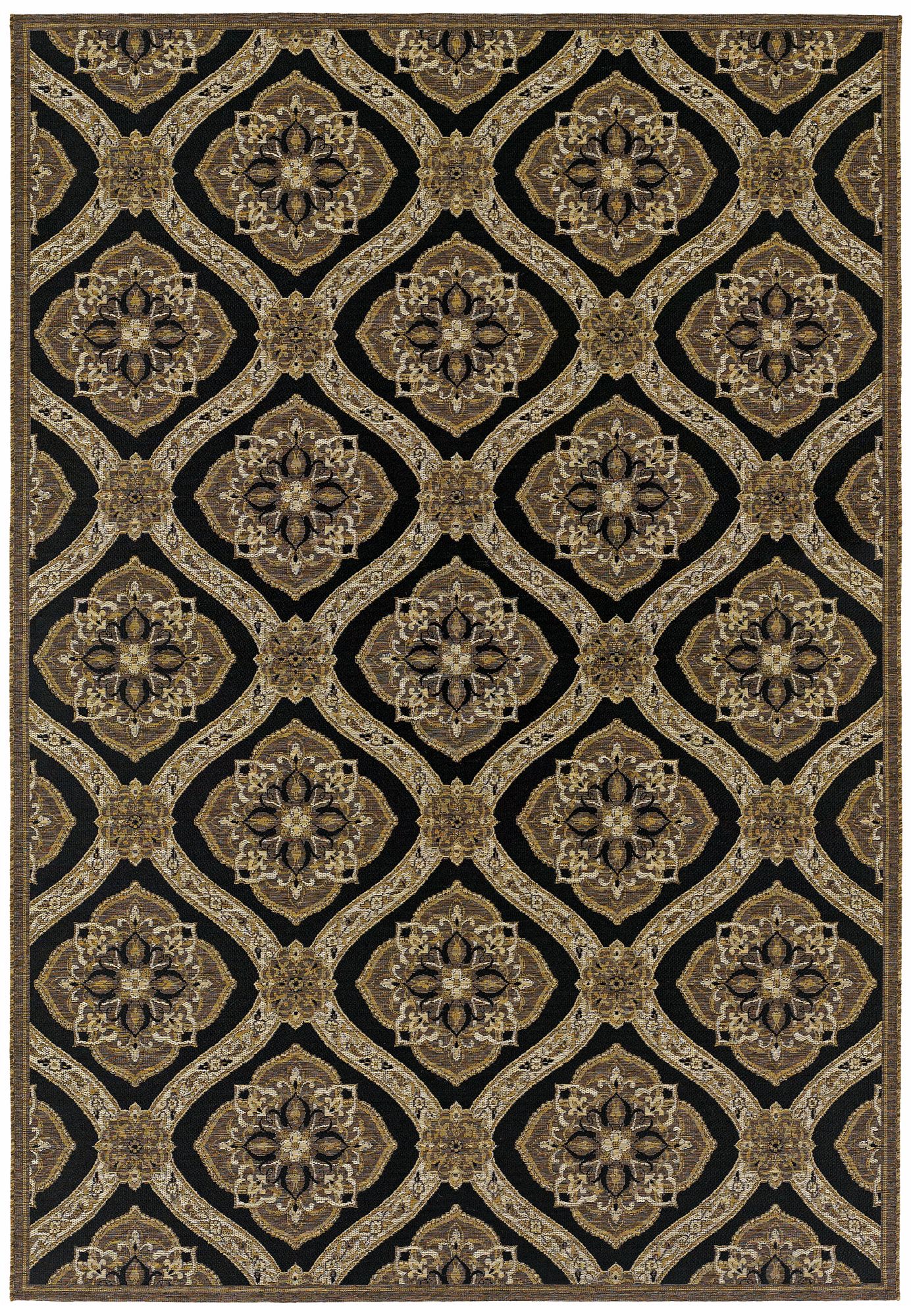 Dolce 4075 Napoli Gold and Black Area Rug