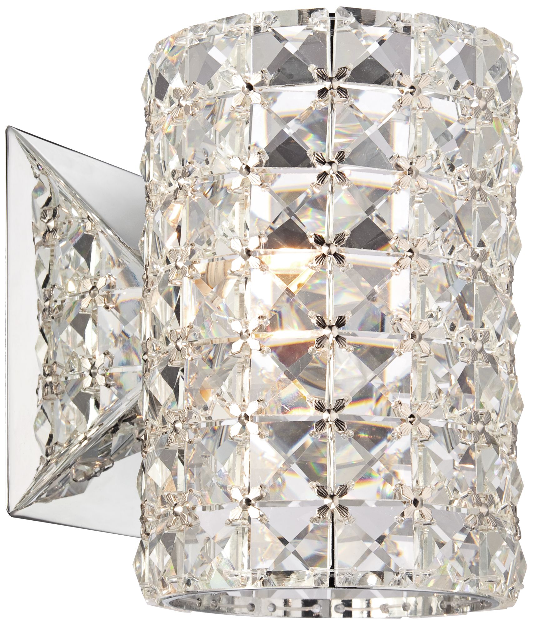 Crystal Cylinder 6 1/2" High Wall Sconce